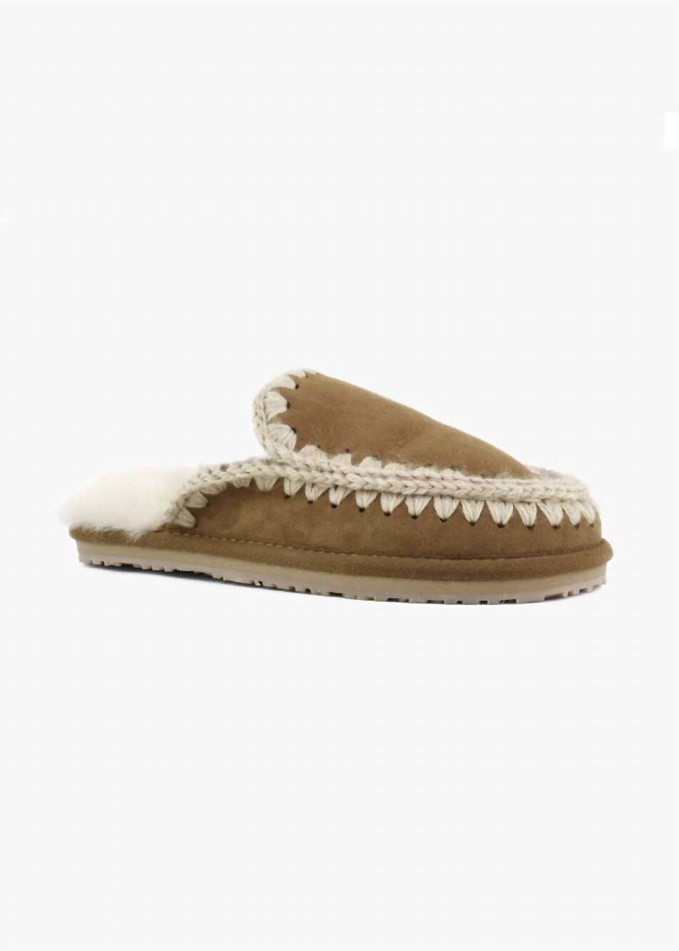 NEW MOU women's suede slipper in cognac